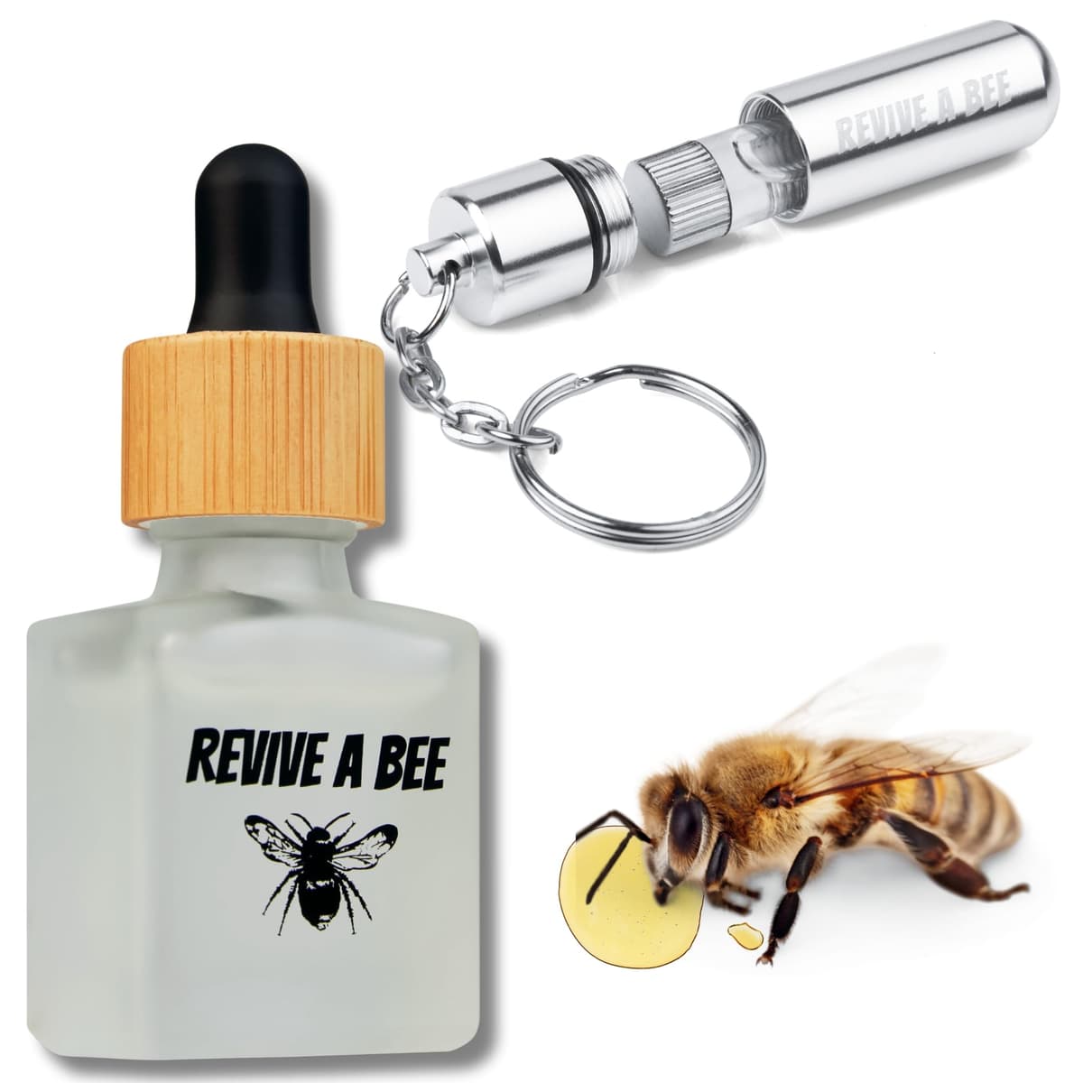 Revive a Bee Gift Box 1 x Bee Revival Kit Keyrings 1x Refill Bottle & Plantable Seed Paper — view 4