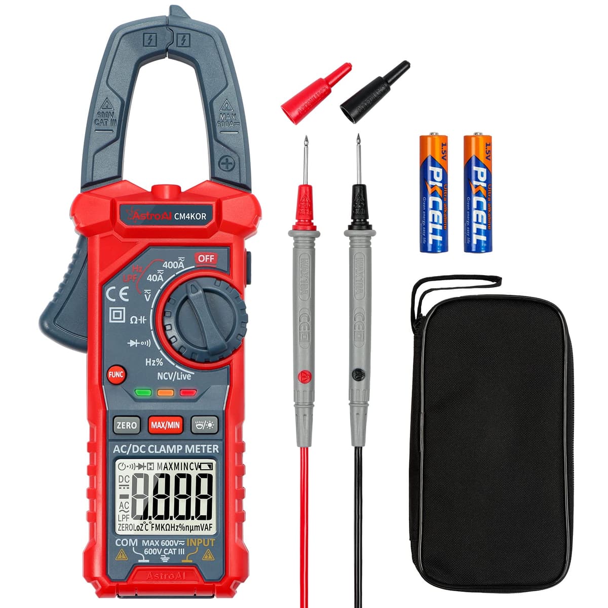 AstroAI Pinza Ampérimetrica, Multímetro Digital Profesional, Polímetro, Voltímetro, Tester para Corriente CA, Voltaje CA/CC, Resistencia, Frecuencia, Capacitancia, Continuidad, Diodos de Prueba — view 8