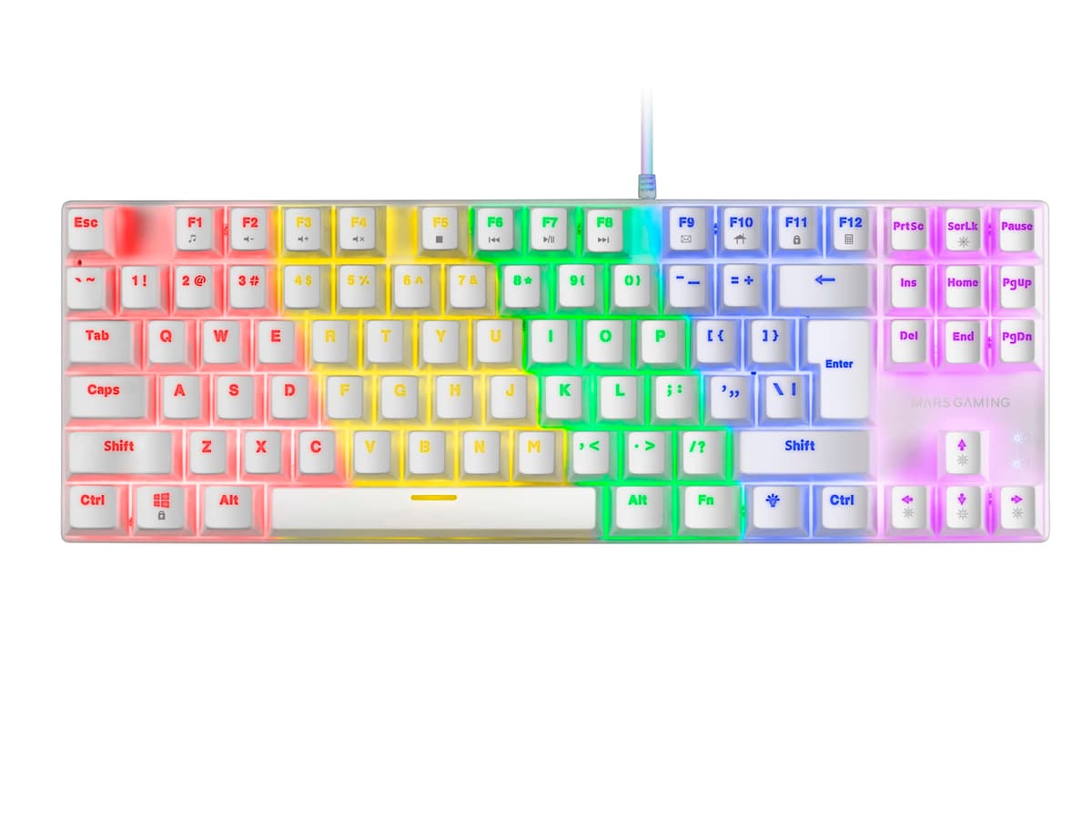 Mars Gaming MKPRO, US, Teclado Mecánico Gaming Completo, RGB Chroma, Switches Hot-Swap Mecánicos, Antighosting, Rueda de Control, Software, Multiplataforma, Switch Silent, Blanco — view 30