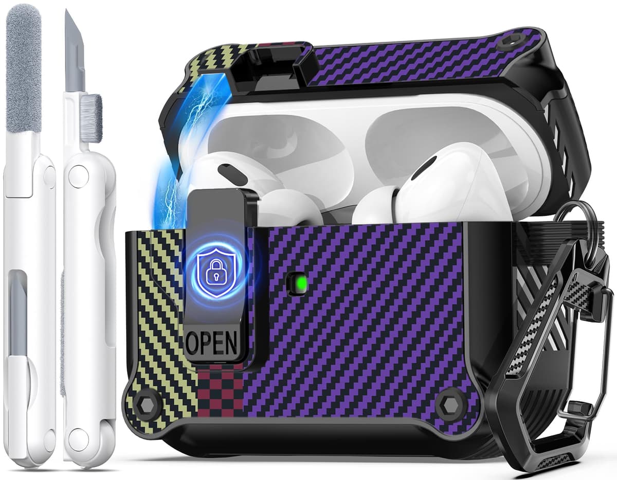 R-fun Compatible con AirPods Pro 2 Gen (Cubierta Auto emergente) con Kit de Limpieza, para Airpods Pro 2/1 Gen (2023/2022/2019), para Estuche Airpods Pro (USB-C/Lightning),Negro — view 23