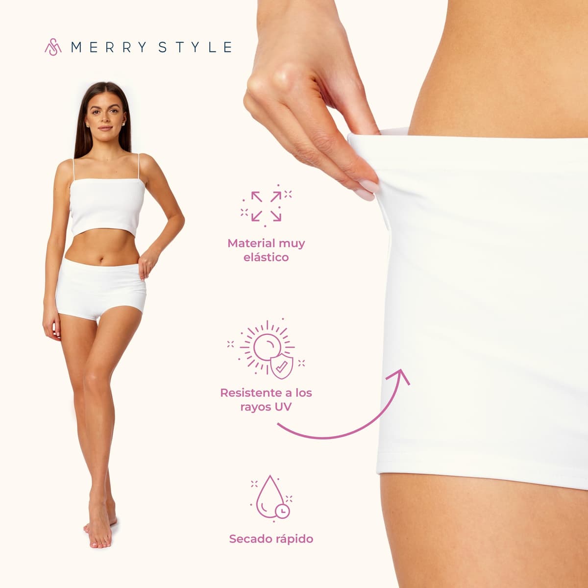 Merry Style Shorts Bañadores Deportivos para Mujer Trajes de Baño Shorts de Natación Bikini para Playa Piscina Deporte Bragas Modelo L23L1 — view 4