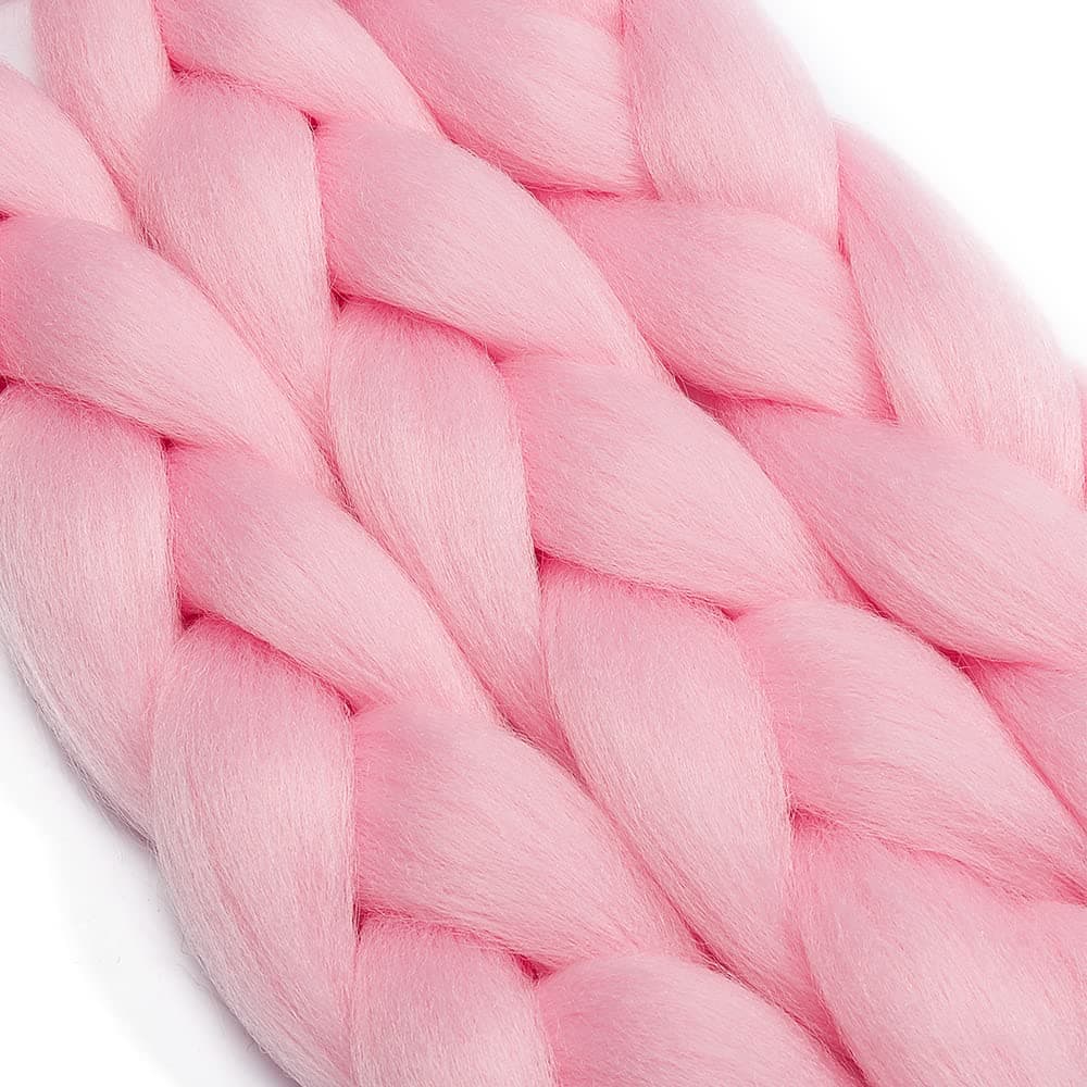 24" Braiding Hair Extension Jumbo Braids Synthetic 3bundles/pack Crochet Hair Afro Box Braid Heat Resistent (Pink) — view 4