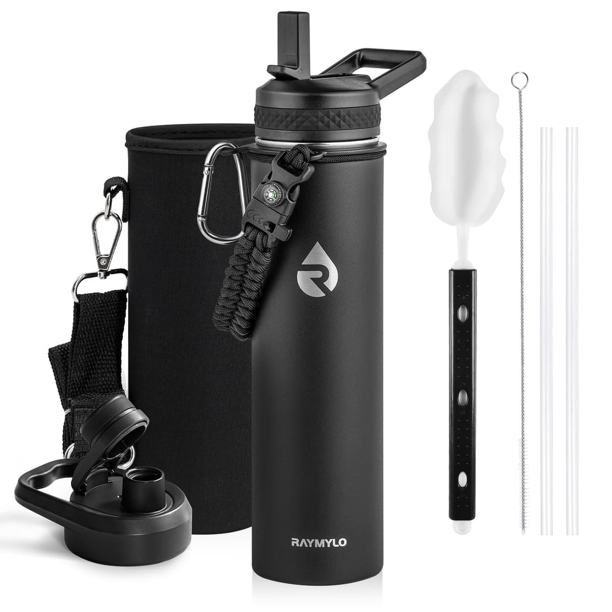 RAYMYLO One Gallon Water Bottle Insulated, Triple Walled Vacuum Stainless Steel (Cold for 48 Hrs), Leak Proof & Non-BPA, Large Water Flask Jug with Paracord Handle & Straw Spout Lids — view 61