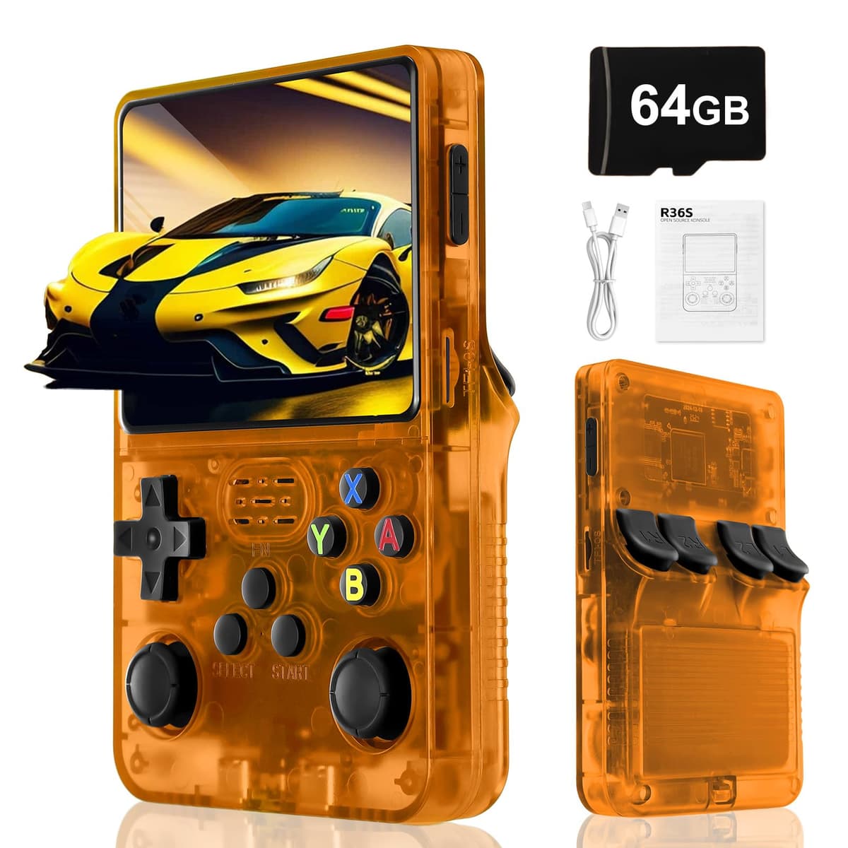 R36S Retro Handheld Video Game Console -Linux System,3000mAh Battery,3.5 Inch Screen,64G TF Card,20000+ Classic Games,Portable Game Console for Present to Give Friends for Christmas-Green — view 16