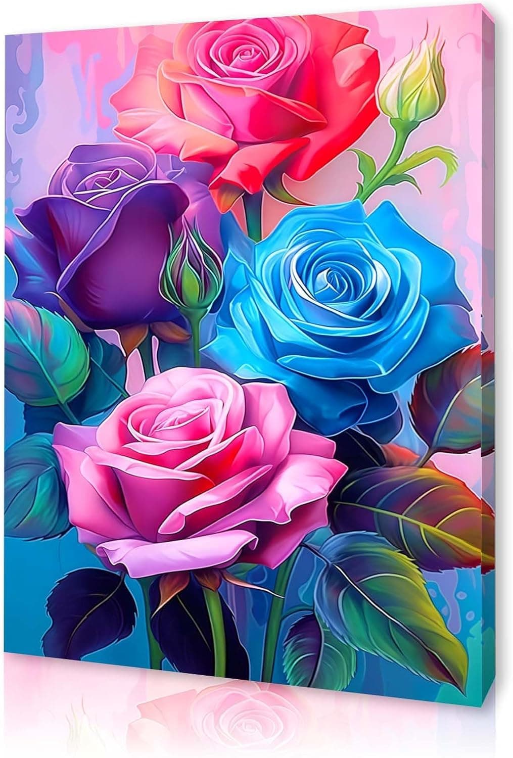 Qiukoo Framed Canvas Wall Art – Colourful Town Artwork, Waterproof Modern Print with Hook, Whimsical Wall Decoration for Living Room, Bedroom Pictures for Wall or Prints for Walls – 12x16 Inch — view 11
