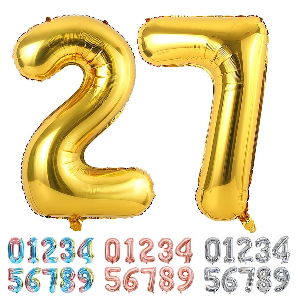 Foil Globo Número 5 Azul 40" (101cm), Inflable Helio o aire, Gigante Numeros 0-9, 10-19, 20-29, 30-100, Grande Globos Decoración para La Boda Aniversario y Cumpleaños Fiestas — view 575