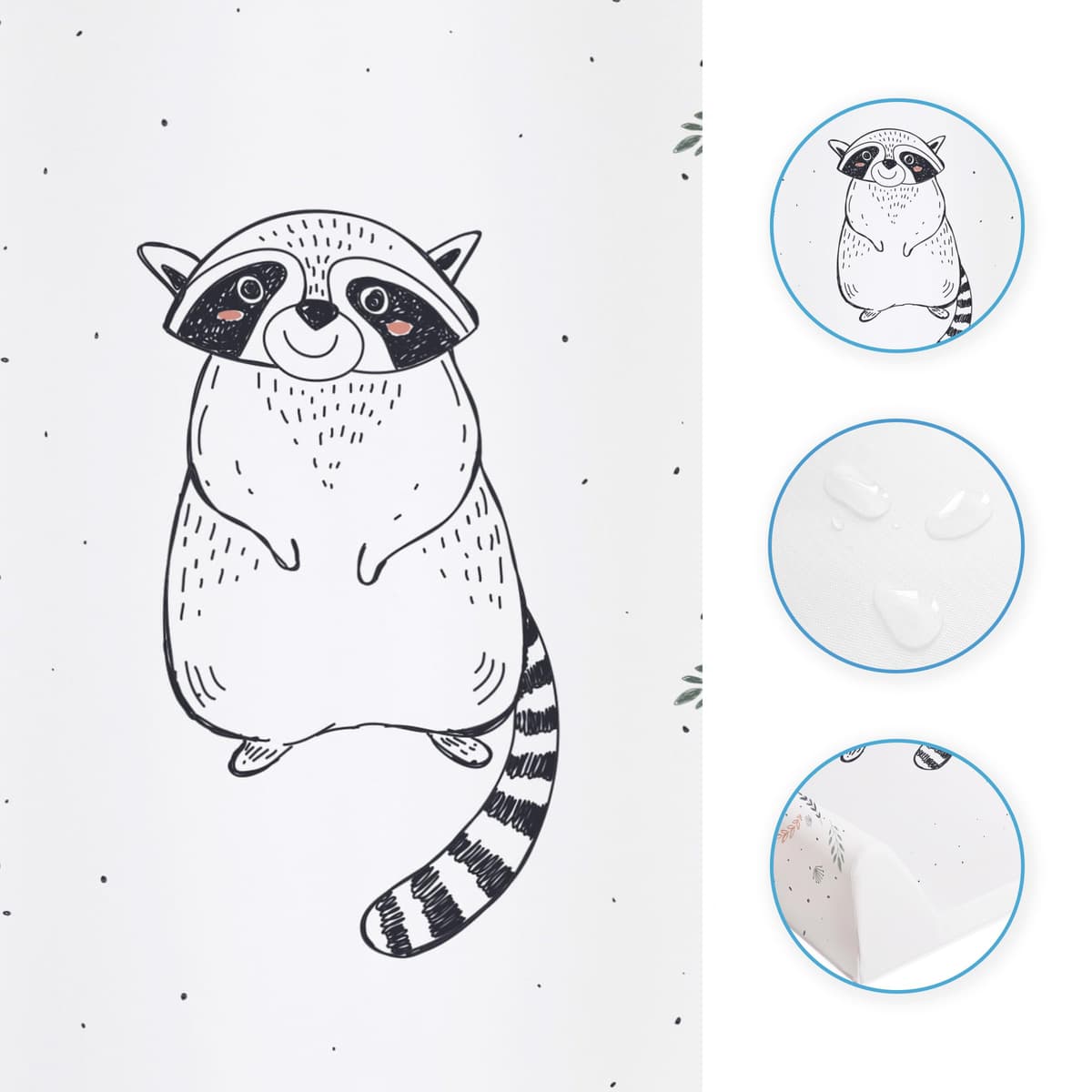 Soft Base Newborn Baby Changing Unit Mat with Raised Edges 50x70 cm (Raccoon) — view 3
