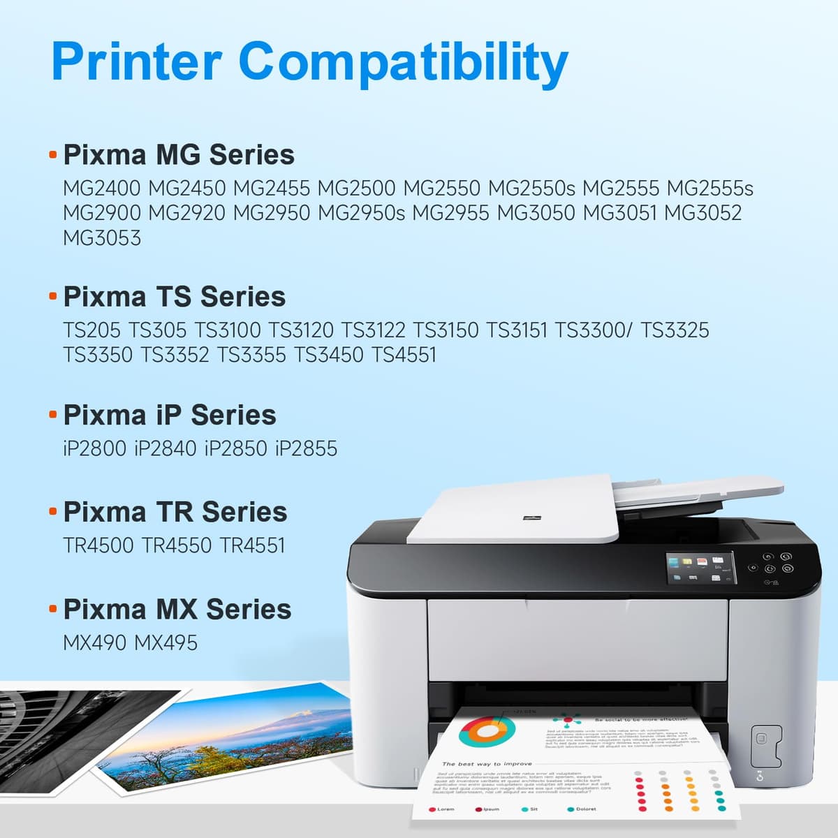 PG-545 CL-546 Ink Cartridge Remanufactured for Canon 545 546 Ink Cartridge, Printer Ink 545 546 for Pixma TS3150 TS3350 TS3355 TS3100 TR4550 TR4551 iP2850 MX495 MG2950 MG3050 Printer (2 Pack) — view 2