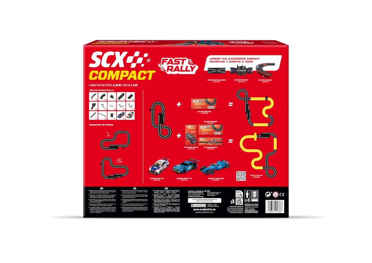 SCALEXTRIC - Circuito Compact - Pista de Carreras Completa - 2 Coches Incluidos - Escala 1:43 (Circuito Compact Fast Rally) — view 2