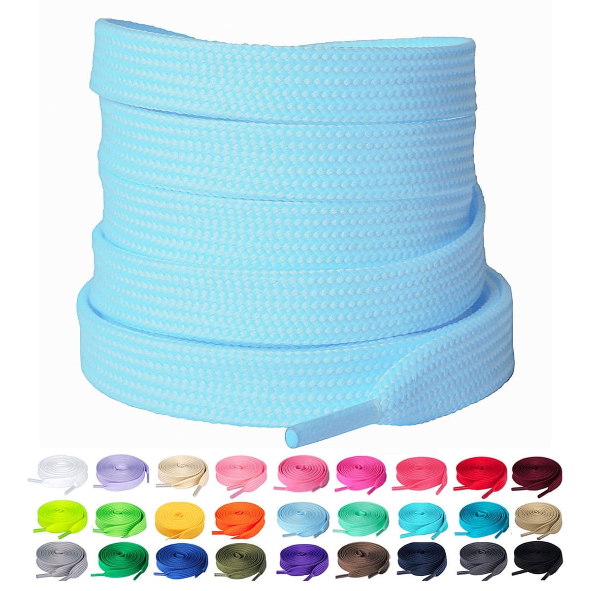 Olukssck - 2 Pares de Cordones Planos, Cordones duraderos de Repuesto de 10 mm de Calidad para Zapatos de Deporte, Zapatos de Ciudad — view 22