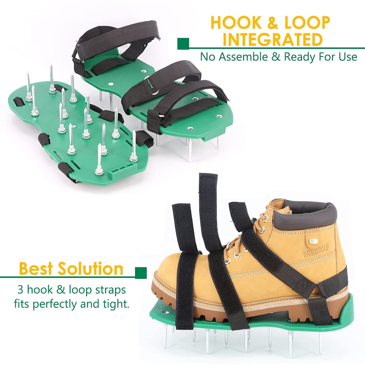 Lawn Scarifier Shoes, Aerator Sandals With Spikes And Hook Closures To Effectively Aerate The Ground Of The Lawn Aerator Universal Size Aerator For Garden Patio Without Installation — view 2