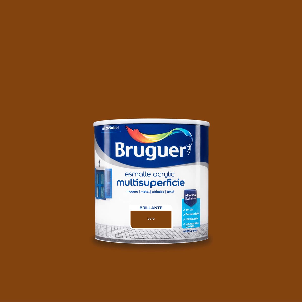 Bruguer Acrylic Multisuperficie Esmalte al agua Satinado - Pintura 750 mL, Blanco Permanente — view 93