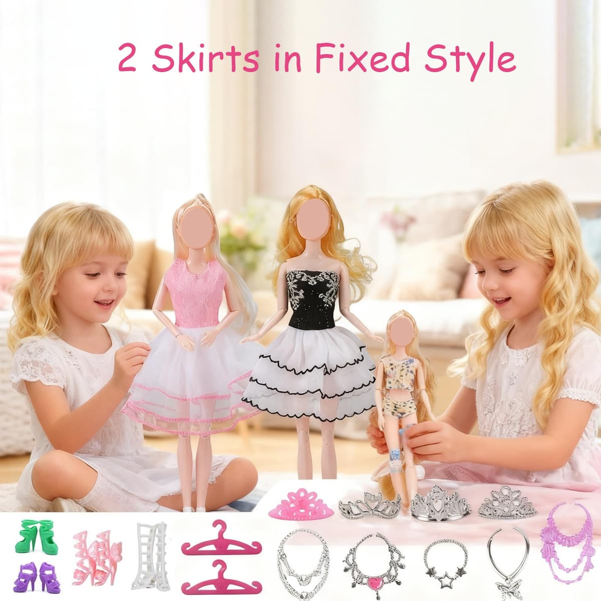 42 Pieces Clothing and Accessories Compatible with Barbie Clothes, Includes 6 Fashion Clothes, 1 Jacket, 1 11.5 Inch Doll Swimsuit During Holidays or Christmas — view 2