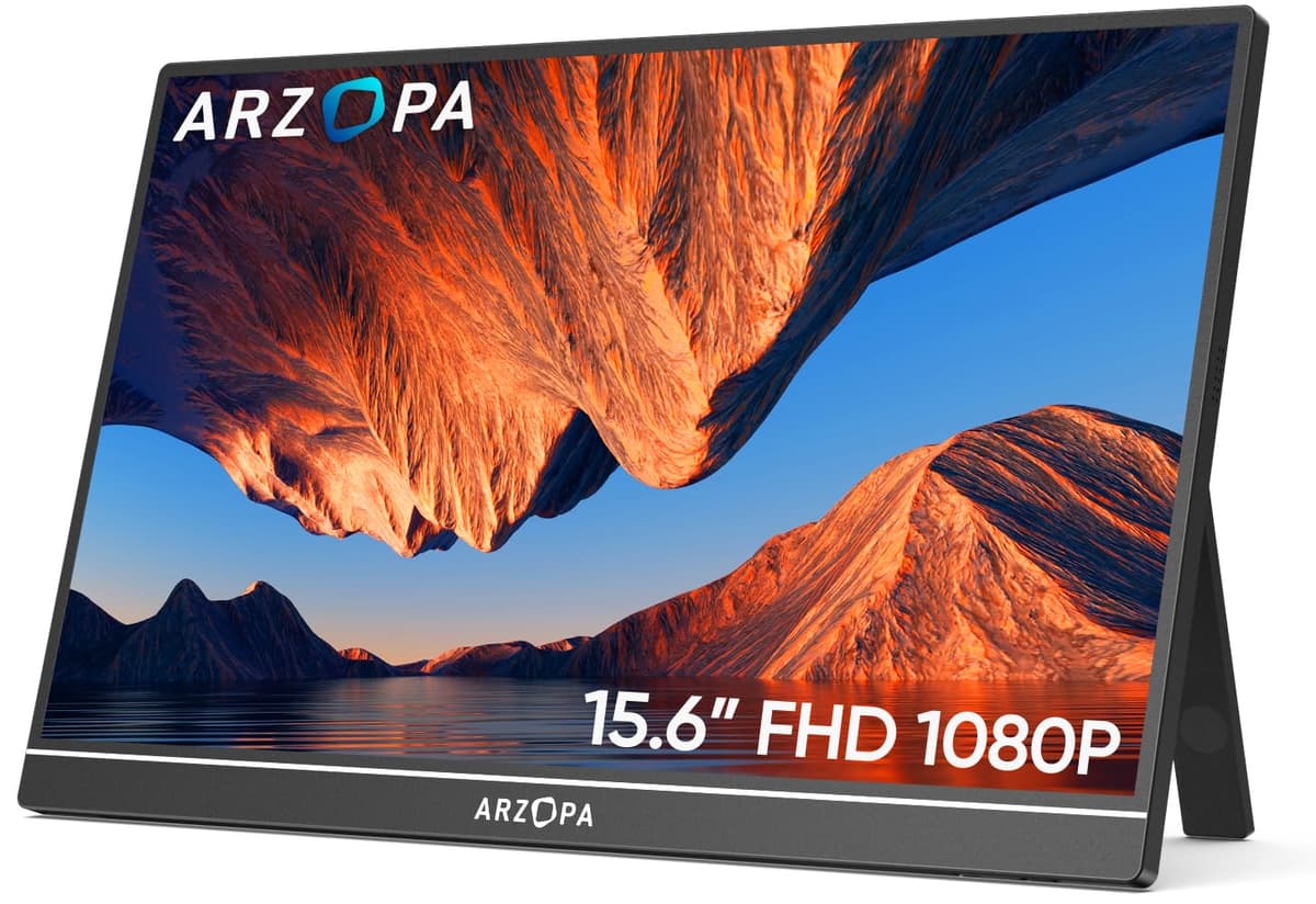 ARZOPA Portable Monitor 14.0" 1920×1080 FHD IPS Portable Monitor for Laptop with Single-rod, Support HDMI/Type-C/USB-C, Eye Protection Gaming Screen for Laptop/PC/Mac/PS3/4/5/Xbox - A1S — view 9