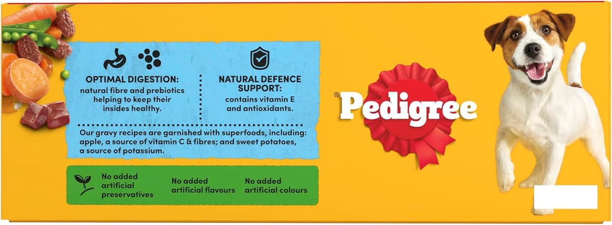 Pedigree Adult Dog Wet Food Pouch Mixed Selection in Gravy, 40x100g — view 2