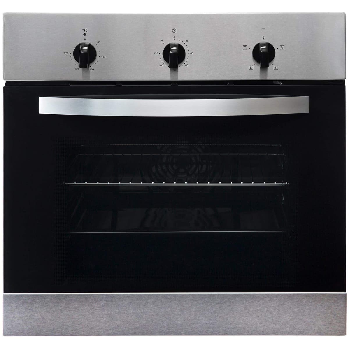 SIA 60cm Stainless Steel Single Fan Oven, 4 Zone Induction Hob And Cooker Hood — view 2