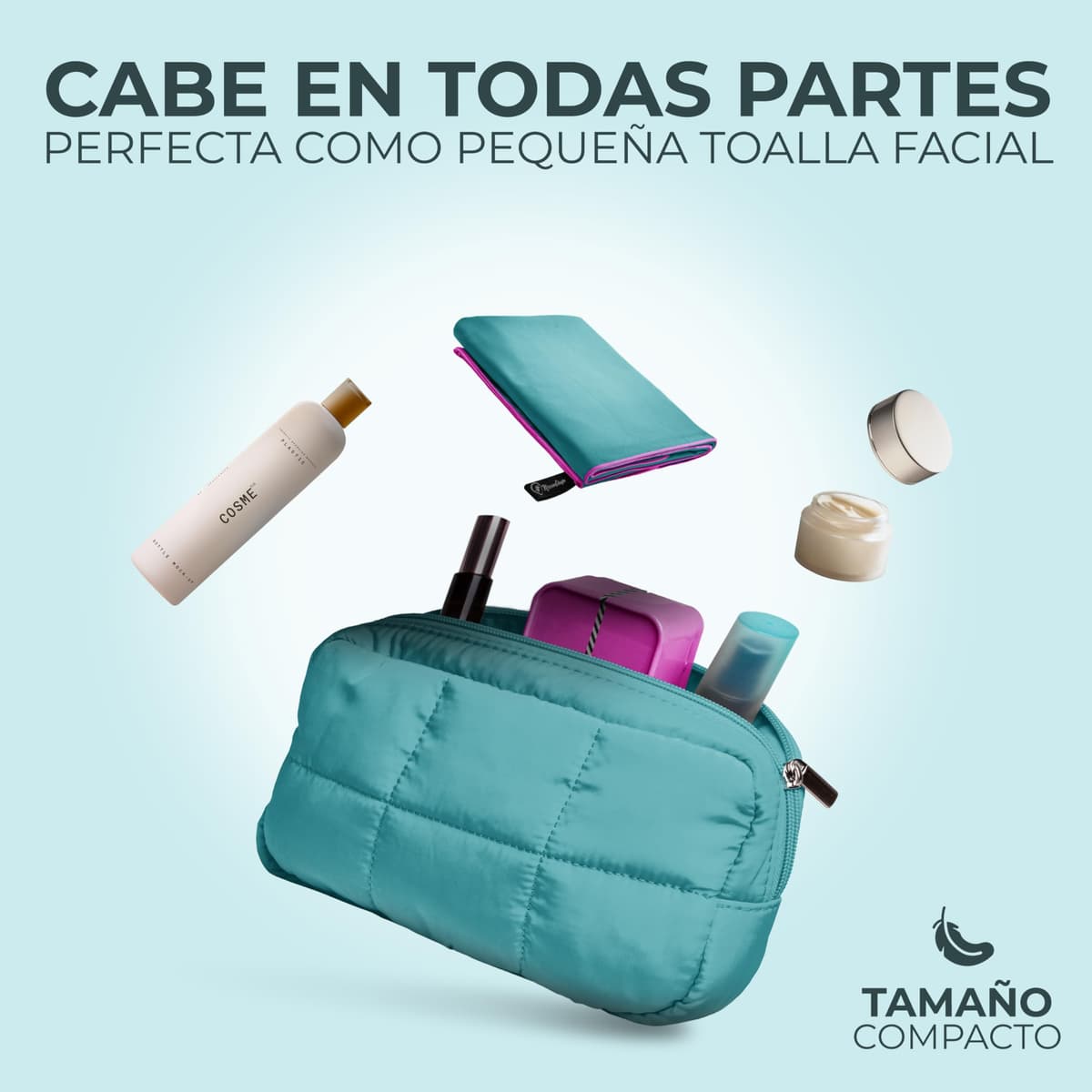 NirvanaShape Toalla de Microfibra 60 x 40 cm, Toalla de Viaje Ligera y compacta - Toalla de Microfibra para Viajes, Vacaciones, Fitness - sin Bolsillo en la Esquina ni Bolsa de Embalaje — view 3