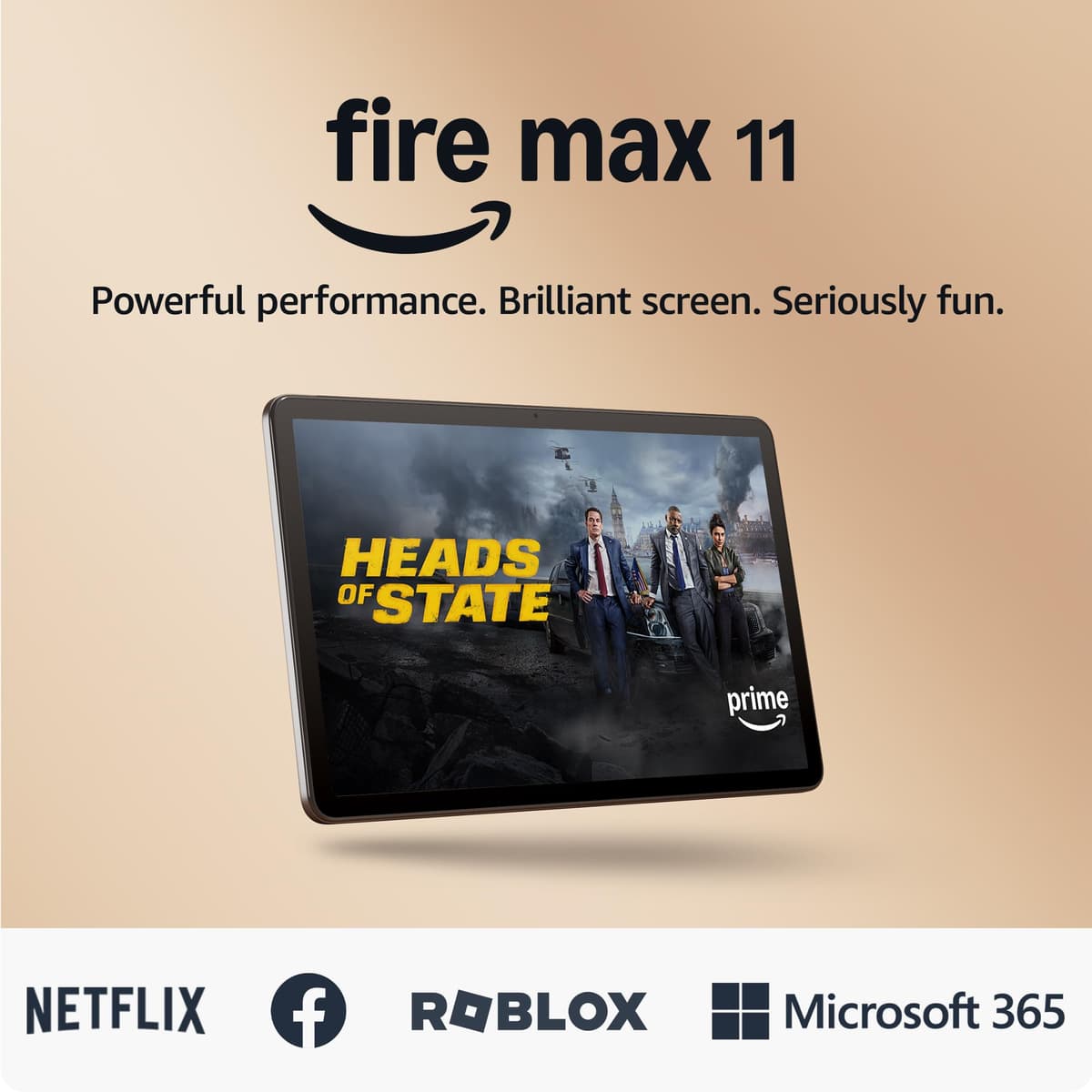 Amazon Fire Max 11 tablet (newest gen), our most powerful tablet yet, vivid 11" display, octa-core processor, 4 GB RAM, 14-hr battery life, 128 GB, Grey, with Ads
