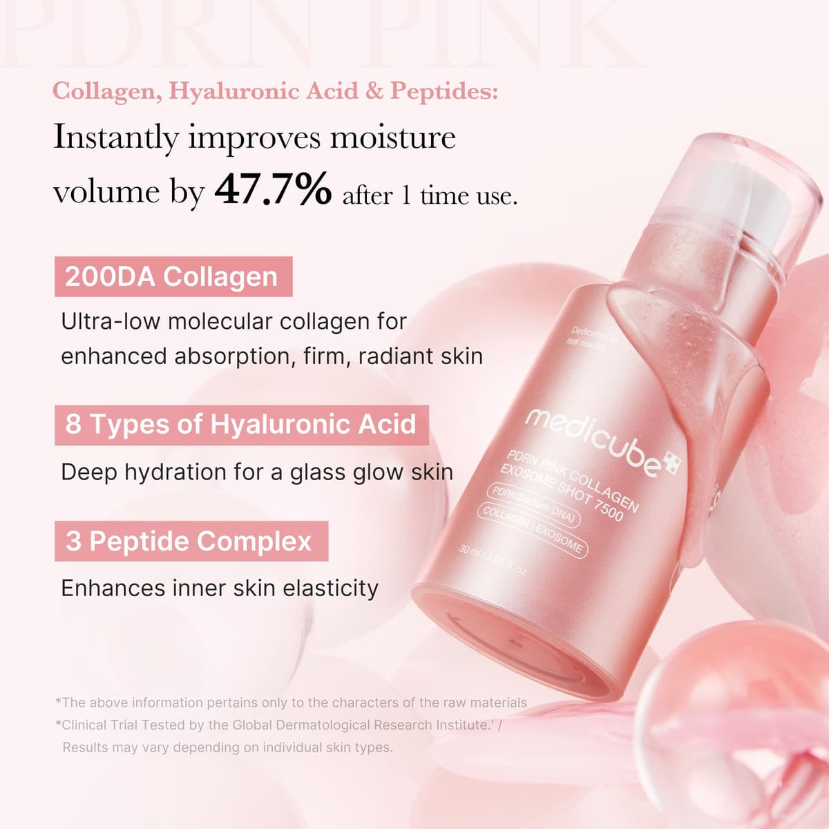 medicube PDRN Pink Collagen Exosome Shot Serum 7,500 PPM | Liquid Skin Booster | Exosome, Salmon DNA PDRN, Spicules | Uneven Skin Tone, Pore Care, Skin Texture | Korean Skin Care 1.01 fl.oz — view 3