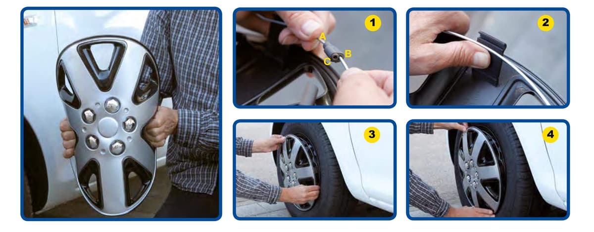 Goodyear 75507 Wheel Covers Clip 15 Inch, Black/ Silver, Set of 4 — view 8