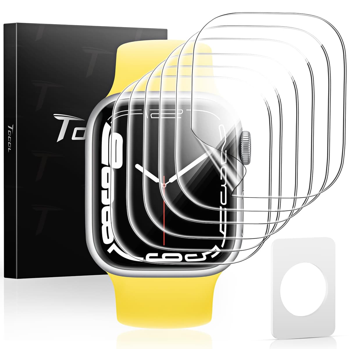 TOCOL [4 Pack Screen Protector for Apple Watch Ultra/Ultra 2(2023) 49mm, [10X Military-Grade Shockproof], Tempered Glass Screen Protector for iWatch Ultra 49mm, Anti-Scratch, High Definition, Clear — view 8