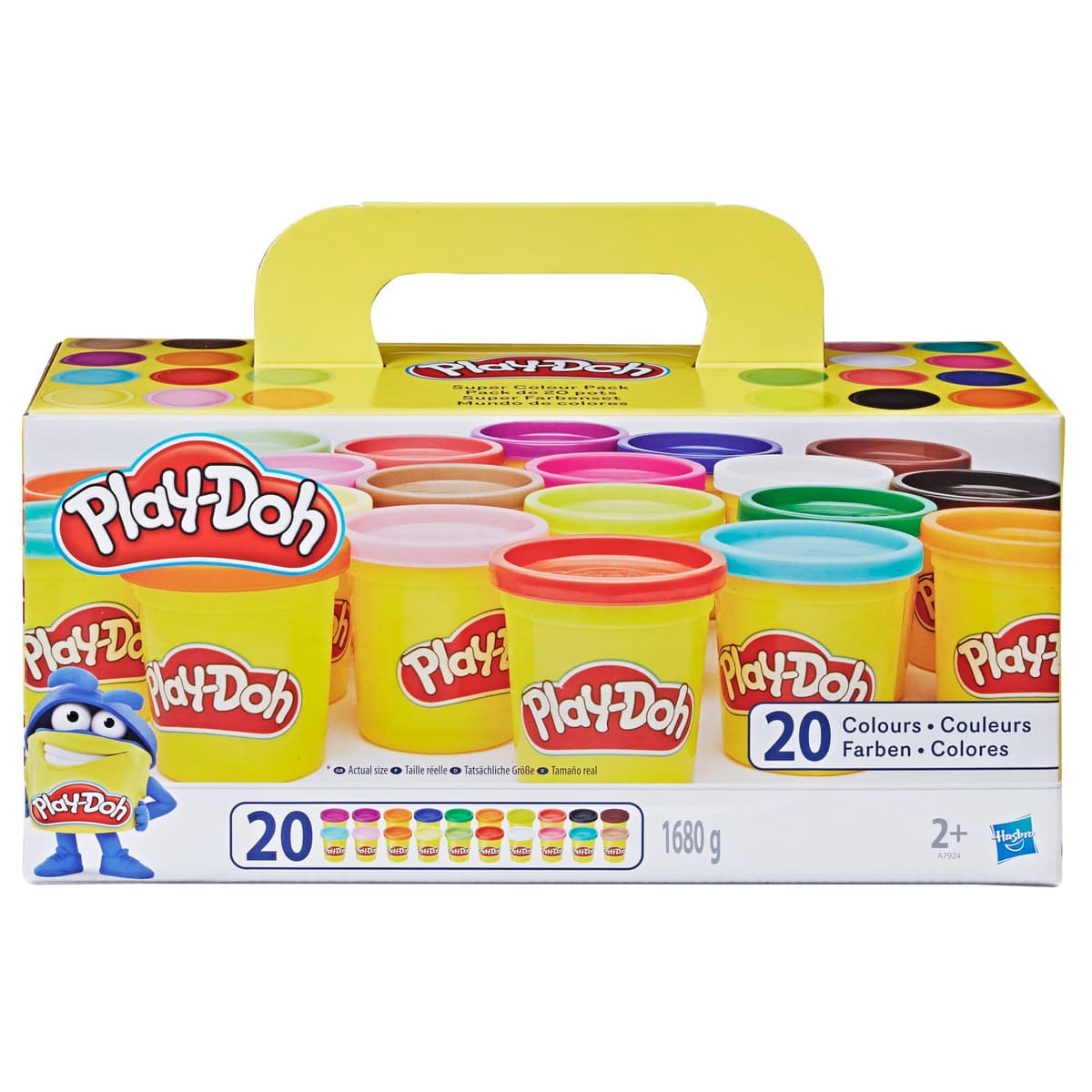 Play-Doh Pack de 20 Botes de Plastilina No Tóxica, Surtido de Colores, Manualidades y Actividades Creativas, Niños y Niñas de 2 Años o Más