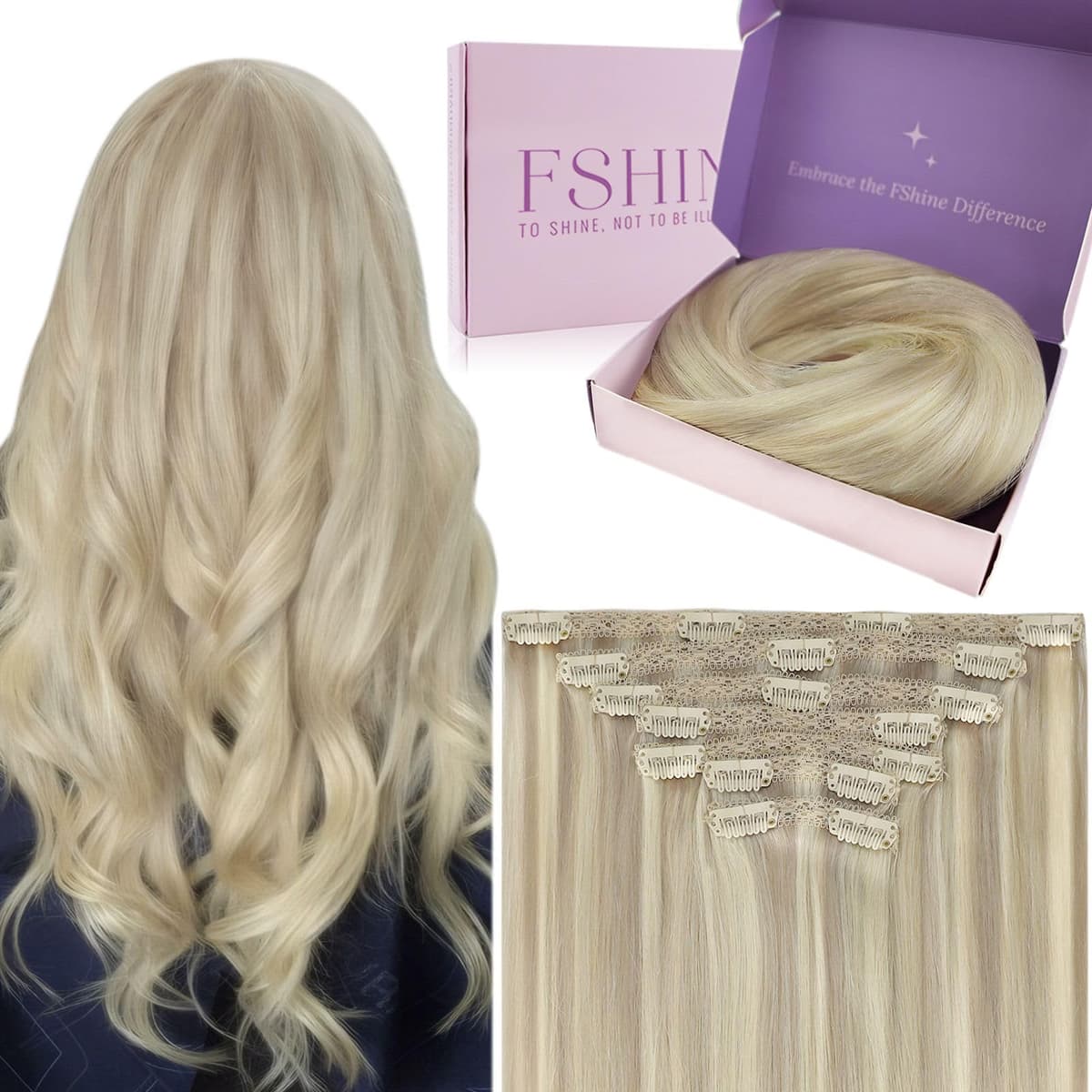 Fshine Clip in Hair Extensions Human Hair Copper Hair Extensions 18 Inch 120 g 7 pcs Color 330 Natural Straight Hair Extensions for Women Real Human Hair — view 21