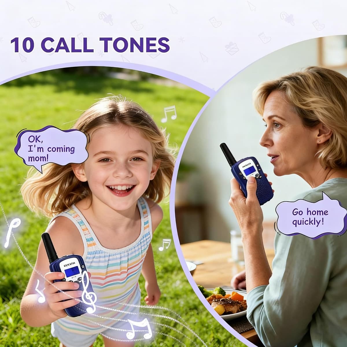 Retevis RT388 Walkie Talkie Niños PMR446 8 Canales Pantalla LCD Linterna Vox 10 Tonos de Llamada Bloqueo de Canales Talkie Walkie Juguete para Niño (Azul Oscuro, 1 Par) — view 6