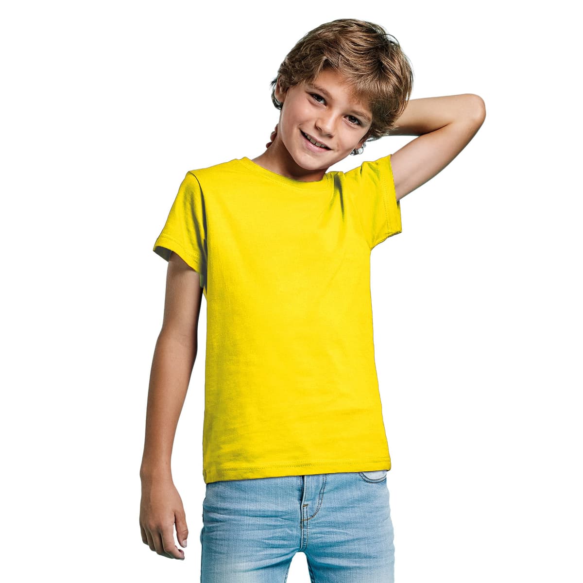Camiseta de Colores Manga Corta 100% Algodón para niños - Camiseta Unisex Cuello Redondo, cómoda, Suave, Lisa y Elegante
