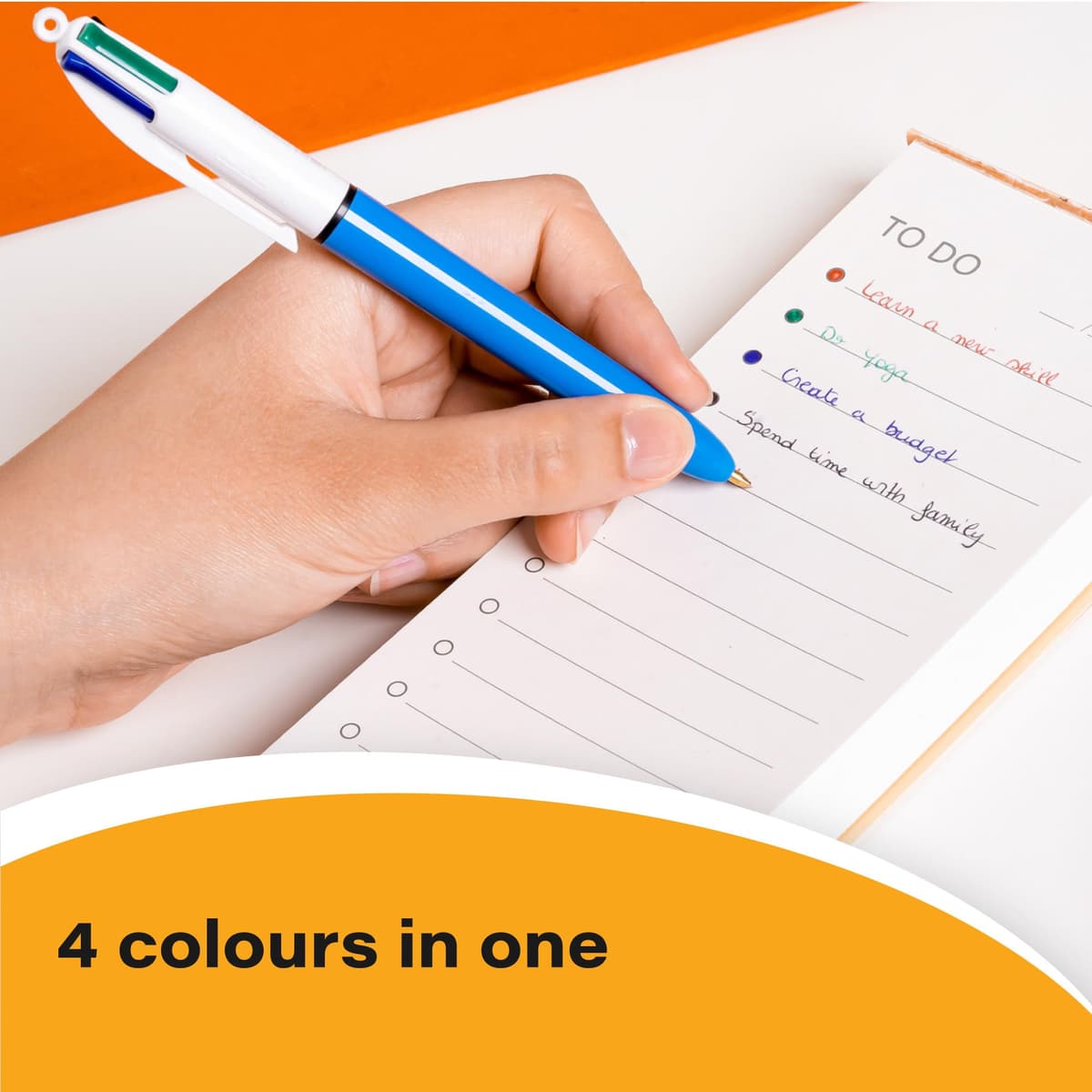 BIC 4 Colours Pens Multicolour Original - Retractable Ballpoint Pens - Pack of 3 — view 2