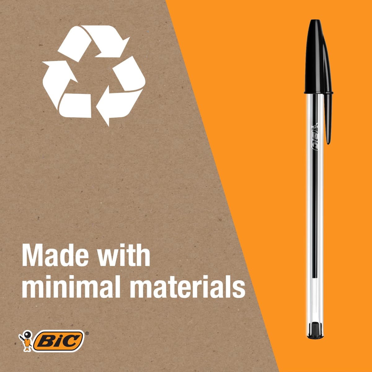 BIC Cristal Original Smudge Free Ballpoint Pens, Ideal for School, Black, Medium Point (1.0mm), Pack of 50 — view 12