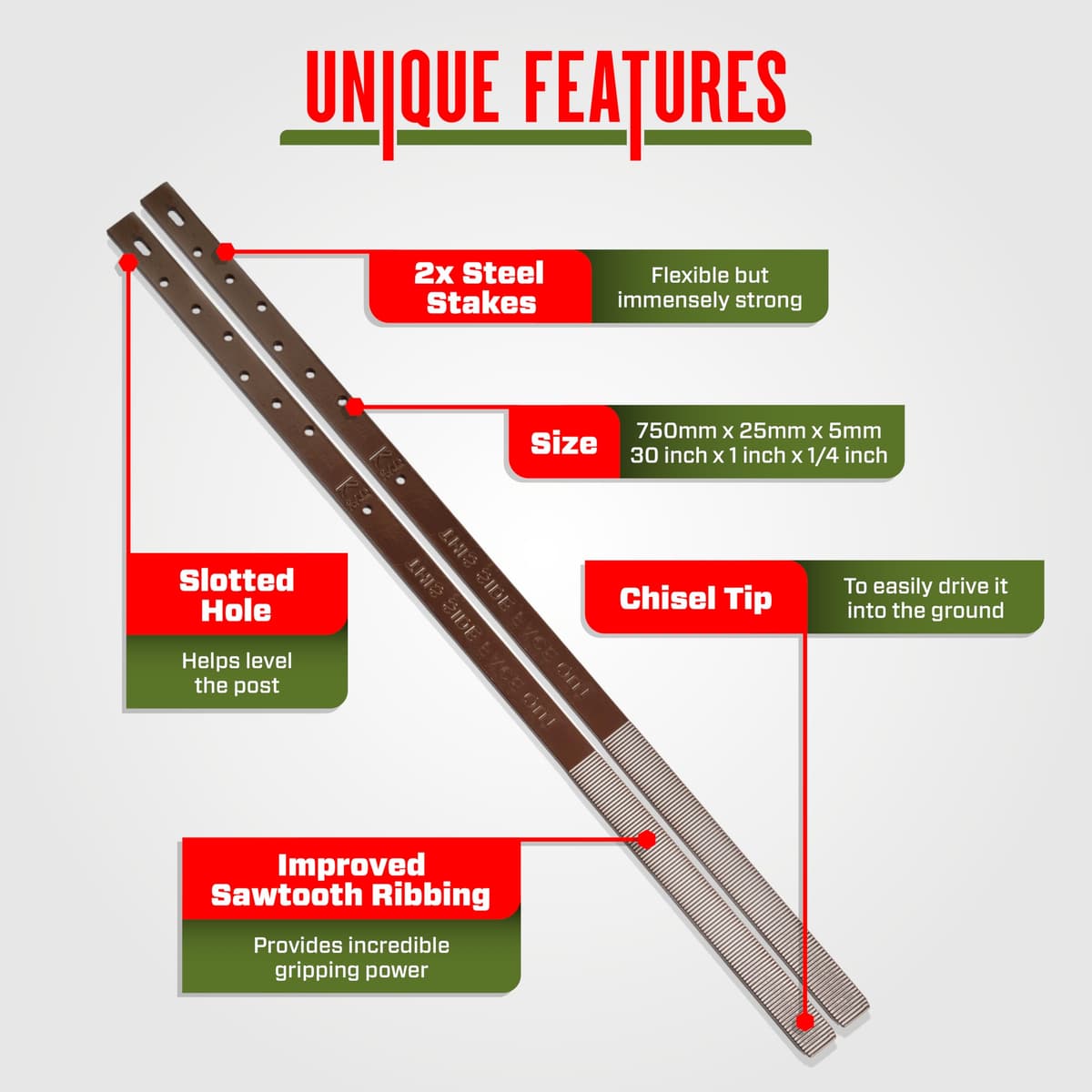 Post Buddy Pack of 4 Easy Fence Post Repair Kit (to Fix 2 Broken Wood Posts), Quick and Simple to Install, Effective, Durable Steel Stakes — view 5