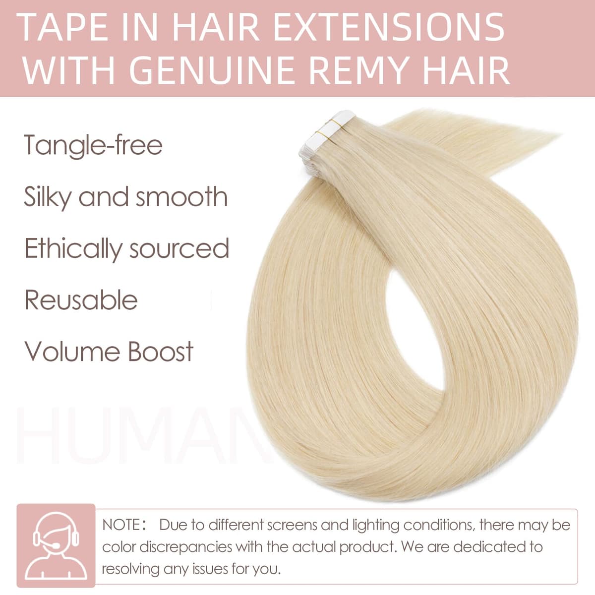 12 inch Tape in Real Human Hair Extension #60 Platinum Blonde Skin Weft 40g 20 pcs Remy Invisible Hair Extension — view 2