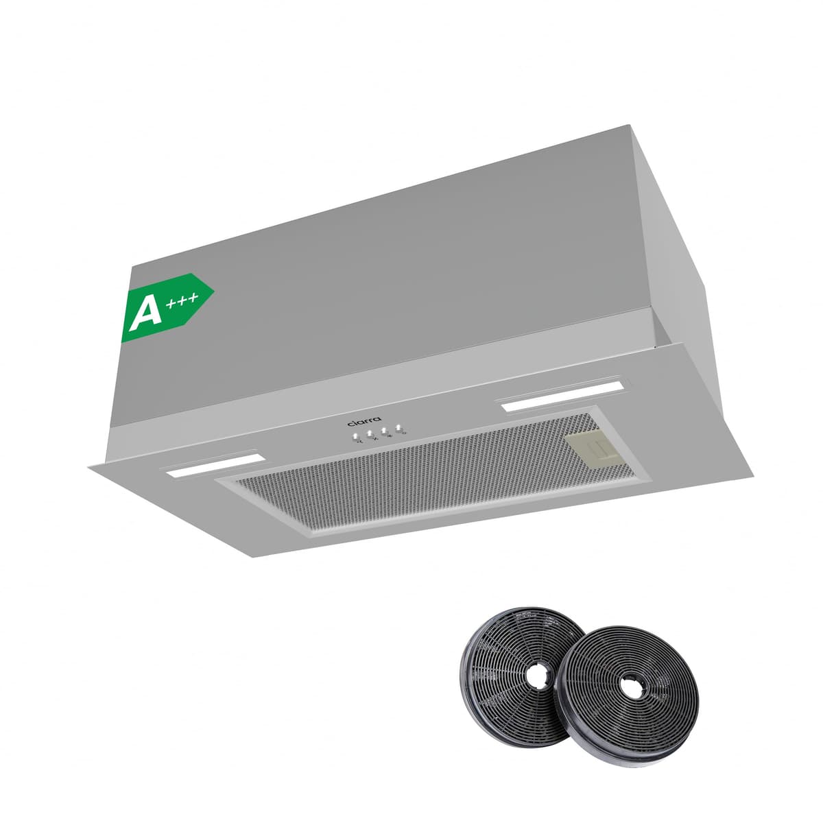 CIARRA CBCB6926A 60cm Integrated Cooker Hood Built-in Kitchen Extractor Fan 3 Speed Settings LED Light UnderCabinet Extractor Hood Energy Efficient & Quiet Operation with CBCF003 Carbon Filters — view 10