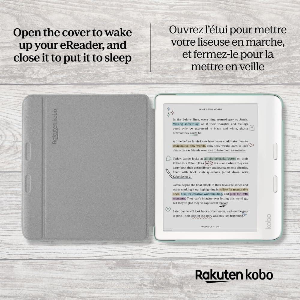 Kobo Funda para móvil Libra Color | Jardín Verde básico | Tecnología Sleep/Wake | Built-in 2-Way Stand | Piel Vegana | Compatible con eReader de 7" Kobo Libra Color — view 4