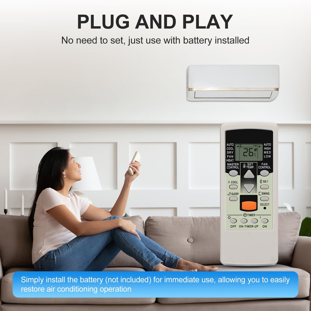 Mando Universal Aire Acondicionado para Fujitsu, Mando Aire Acondicionado fujitsu, Bomba de Calor, Inverter Compatible con Aires Acondicionados Fujitsu y General — view 4
