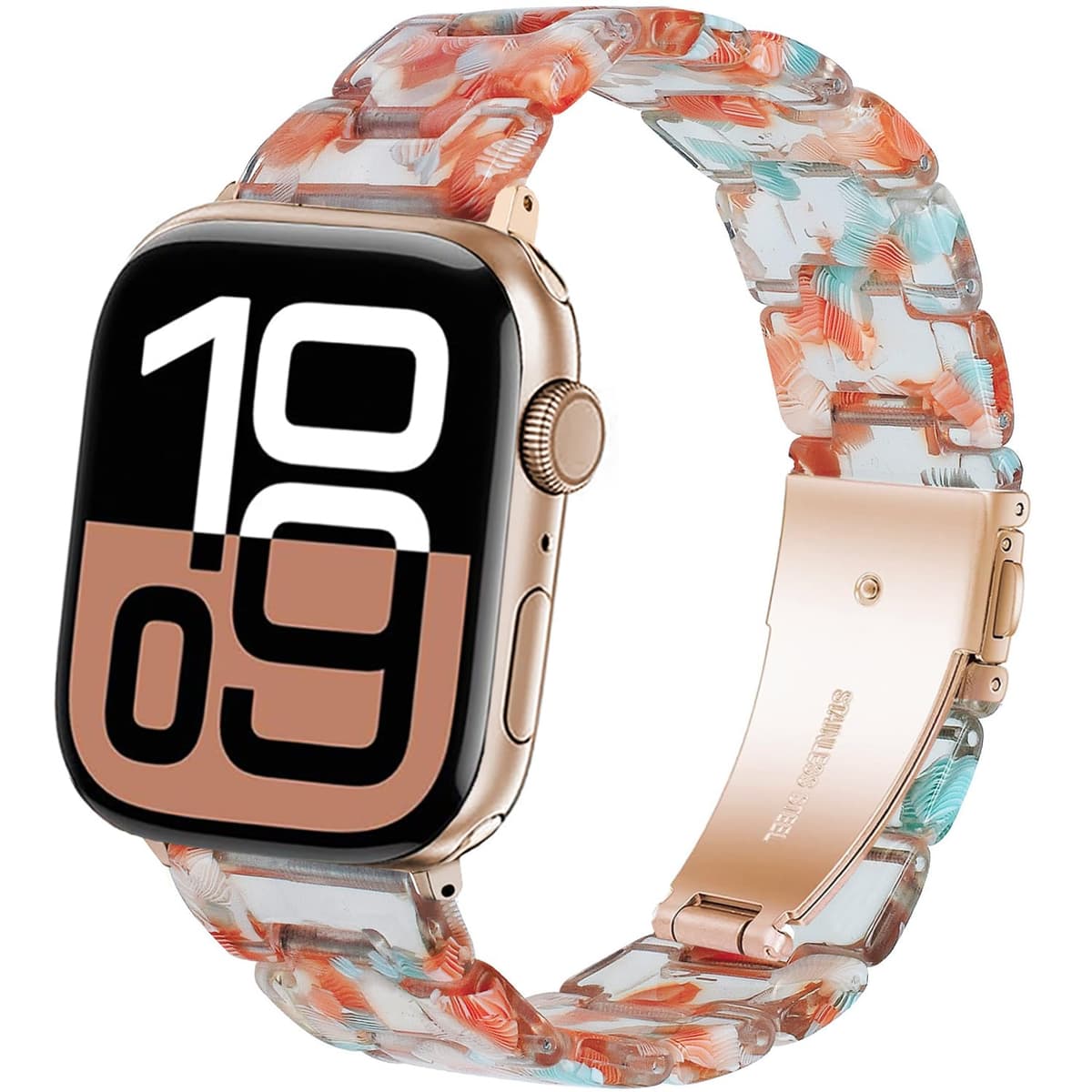 DEALELE Bands Compatible with Apple Watch 49mm 46mm 42mm 45mm 41mm 44mm 40mm 38mm, Colorful Resin Replacement Strap for iWatch Series 10/9 / 8/7 / 6/5 / 4/3 / Ultra/SE Women Men — view 45