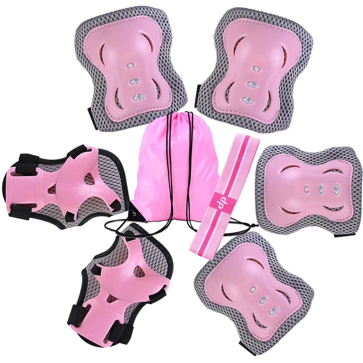 DKDDSSS 8 Pcs Knee Pads for Kids, Kids Knee Pads Elbow Pads Wrist Guards Set, Kids Protective Gear Set, for Girls Boys Roller Skates, Skateboard, Bike, Cycling Age 3-10 Years — view 3