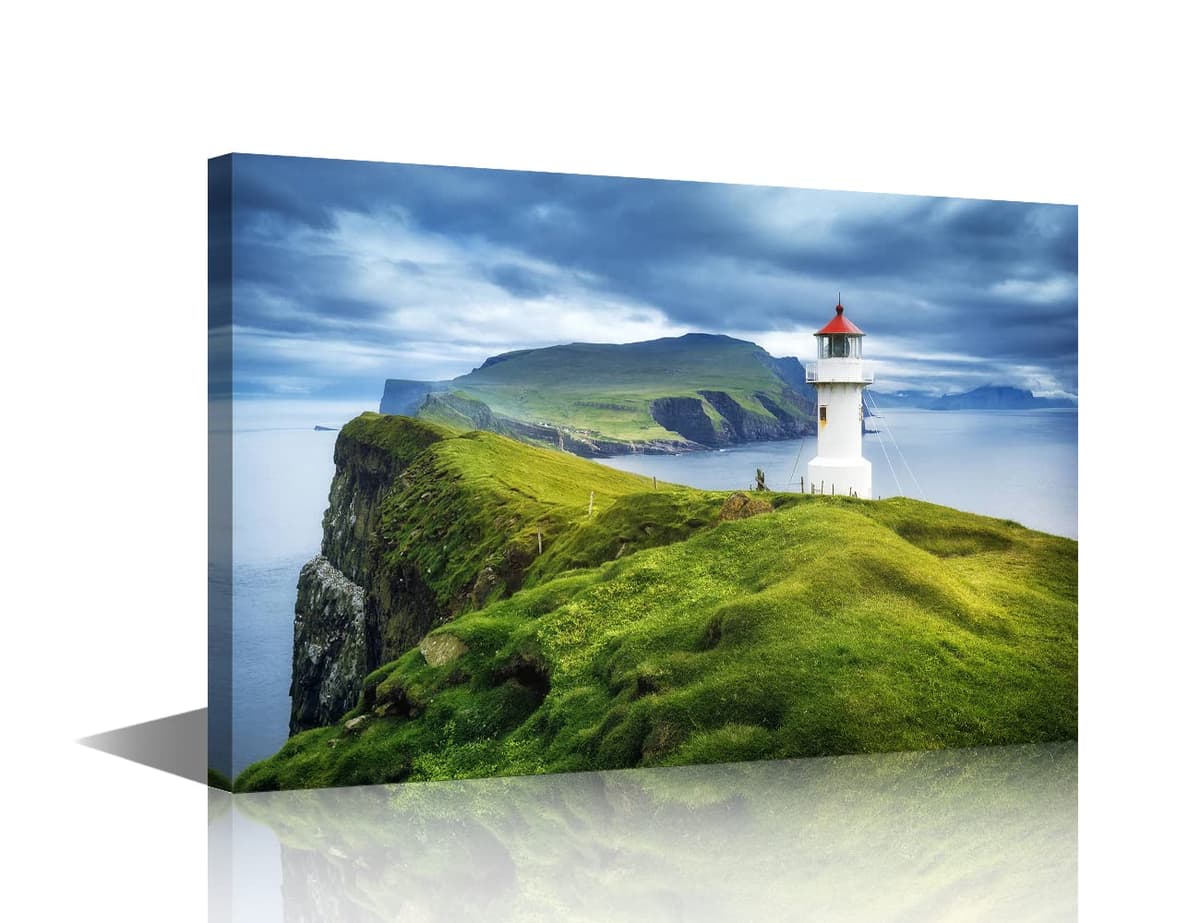 Wall Art for Living Room Beach Canvas Art Wall Decor Blue Sea Sunset Pictures Print on Canvas Natural Landscape Painting Seascape Artwork Stretched Framed Ready to Hang 12x18inch — view 10