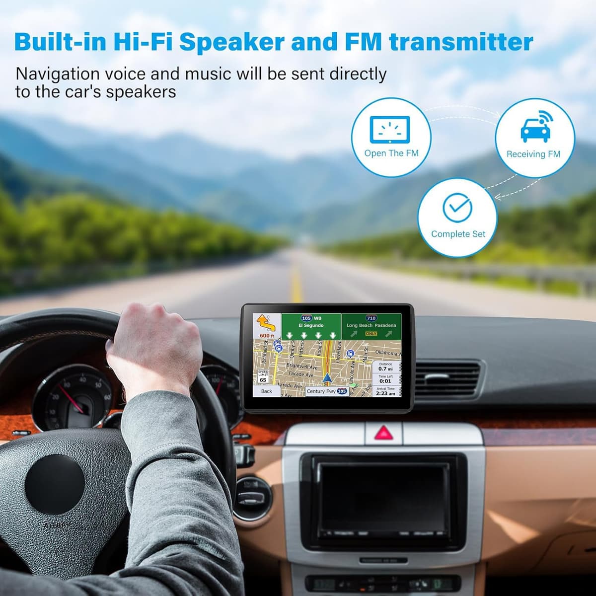 GPS Navigator for Car Truck RV, 7-Inch Car GPS with 2026 Maps Free Lifetime Updates, Voice Guidance, Speed Camera Alerts, Custom Truck Routing, Turn-by-Turn Voice Guidance — view 4