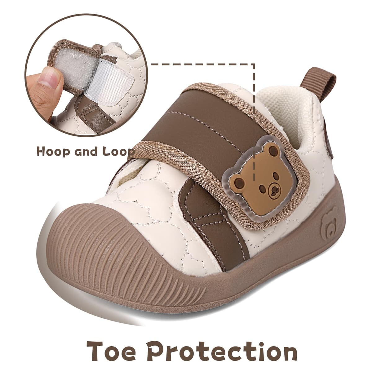 MASOCIO Baby Boy Girl First Walking Shoes Infant Toddler Trainers Rubber Anti-Slip Prewalker Shoes — view 3