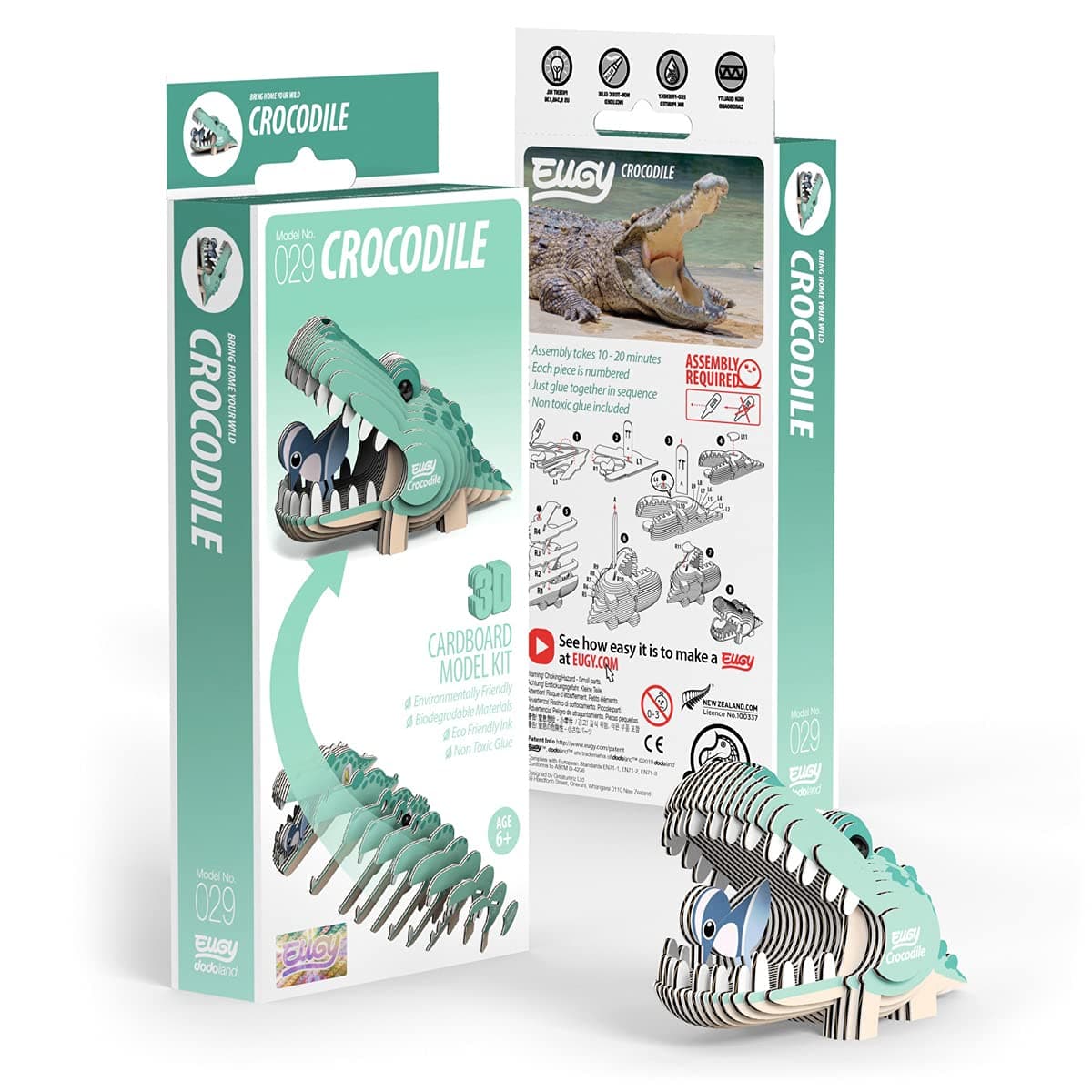EUGY 029 Cocodrilo. Eco-Friendly 3D Paper Puzzle — view 2