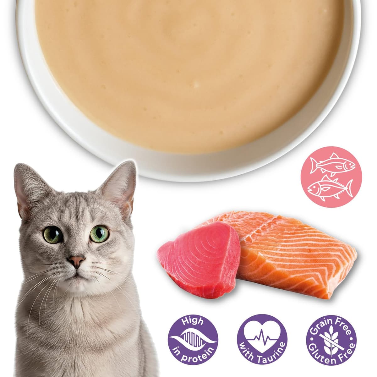 Pack 24 Unidades - Crema de atún y salmón para Gato Velvet Cream - Latas de 80 g - Comida húmeda para Gatos - ARQUIVET — view 3