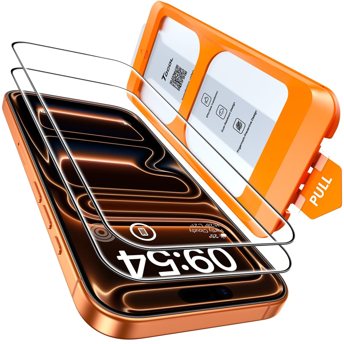 TOCOL Protector Pantalla para iPhone 17 Pro Max, Alineación Automática para Una Instalación Rápida, Cristal Templado de Dureza 9H Inastillable, HD Transparente, 2 Piezas — view 47