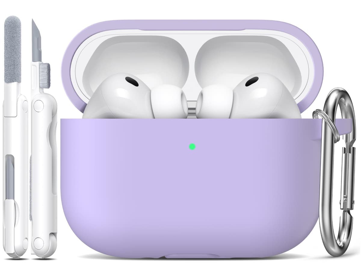 R-fun Funda para AirPods 4 con Kit de Limpieza, Case de Silicona Suave con Llavero, Funda Protectora Completa para Hombres y Mujeres, Compatible con Apple Latest Airpods 4th, Rojo — view 31