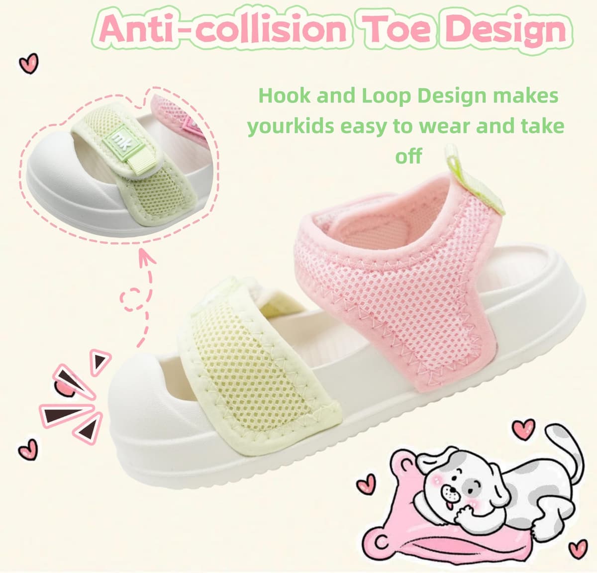 Meik Mangni Sandalias Punta Cerrada Niño Niña Verano Sandalia Deportivas Unisex bebé Transpirables Zapatillas Playa Piscina con Suela Antideslizante,Tallas 21-31 EU — view 4