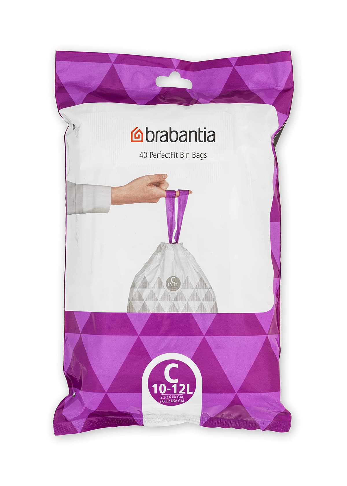 Brabantia PerfectFit Bin Liners (Size G/23-30 Litre) Thick Plastic Trash Bags with Tie Tape Drawstring Handles (40 Bags) — view 5