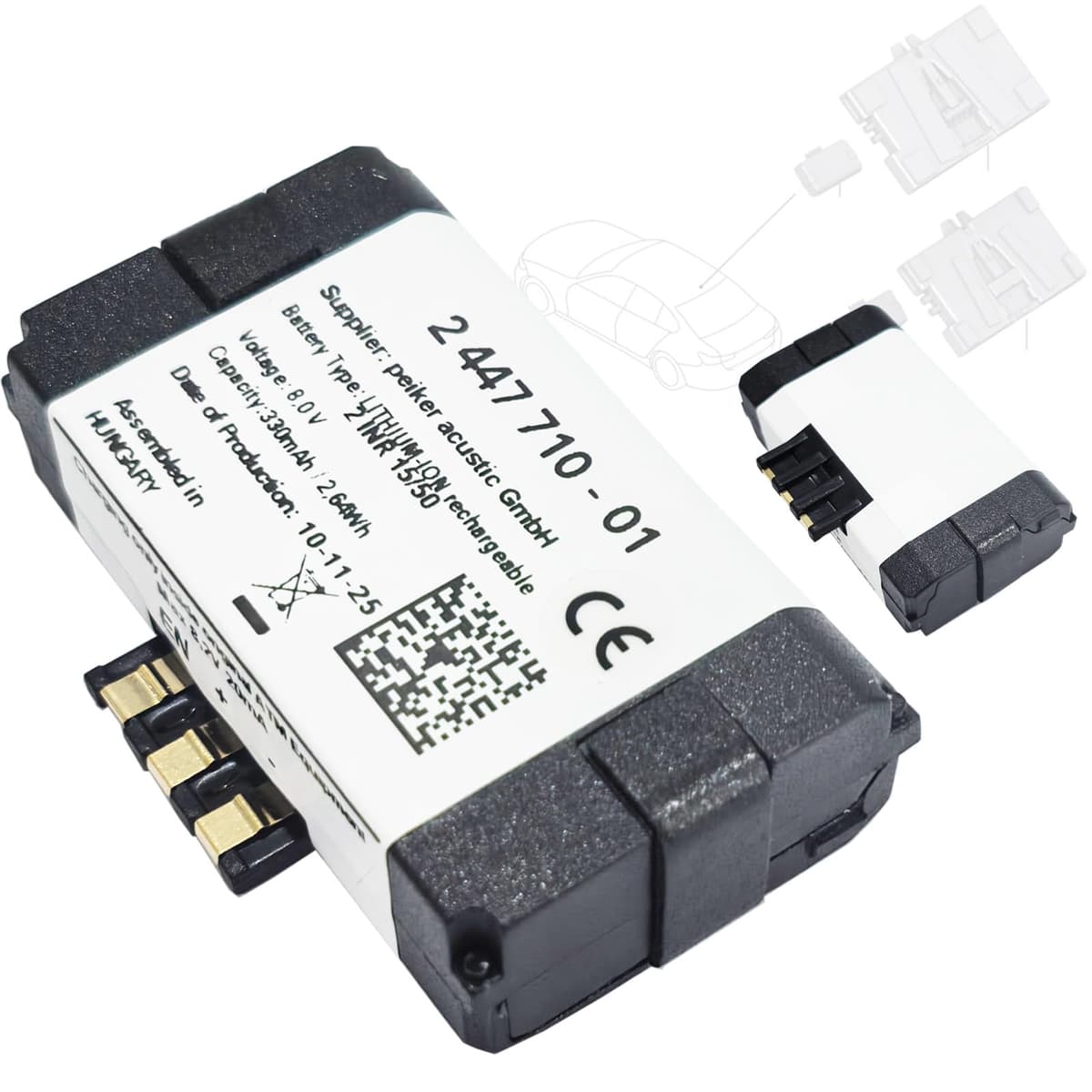 Modelo 710 BMW 2 447 710-01, 9 361 678-03 batería de repuesto compatible con unidad de control telemática (330 mAh, 8 V, NiCd) BMW F57, G32, M5 F90, G30, G31, G21, G28, X3 F25, X3 G01, X: 1