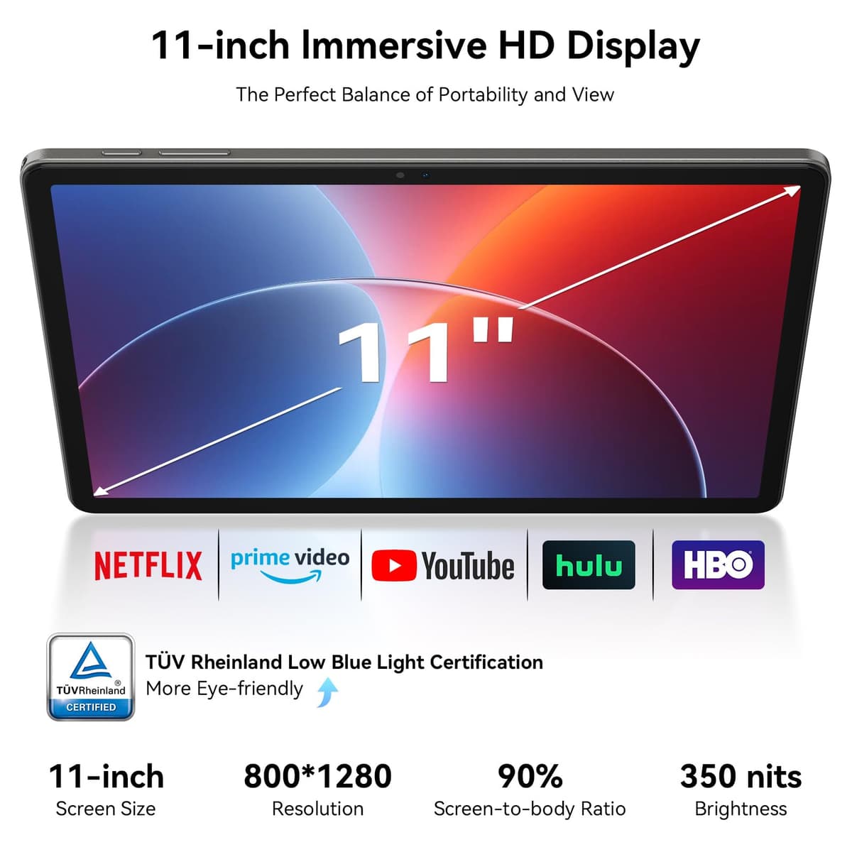 Android 16 Tablet,11 Inch Tablet with 24GB RAM 128GB ROM,Octa-Core T7250 Processor,90Hz Display,8000mAh Battery with Fast Charging & OTG Reverse Charge,Gemini AI Tablets,Smart Camera,4-Year Warranty — view 5
