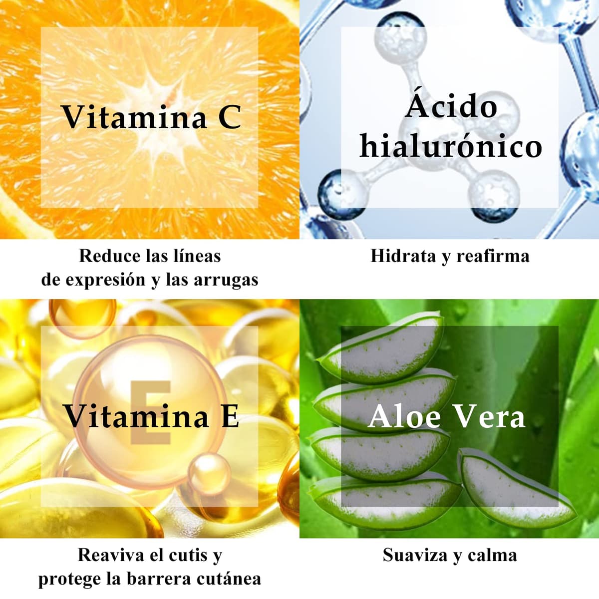 Suero Vitamina C Para la Cara con Acido Hialuronico para un Efecto Visibile Anti Etad, Riduciendo las Arrugas y las Manchas de la Piel - Crema AntiArrugas — view 3